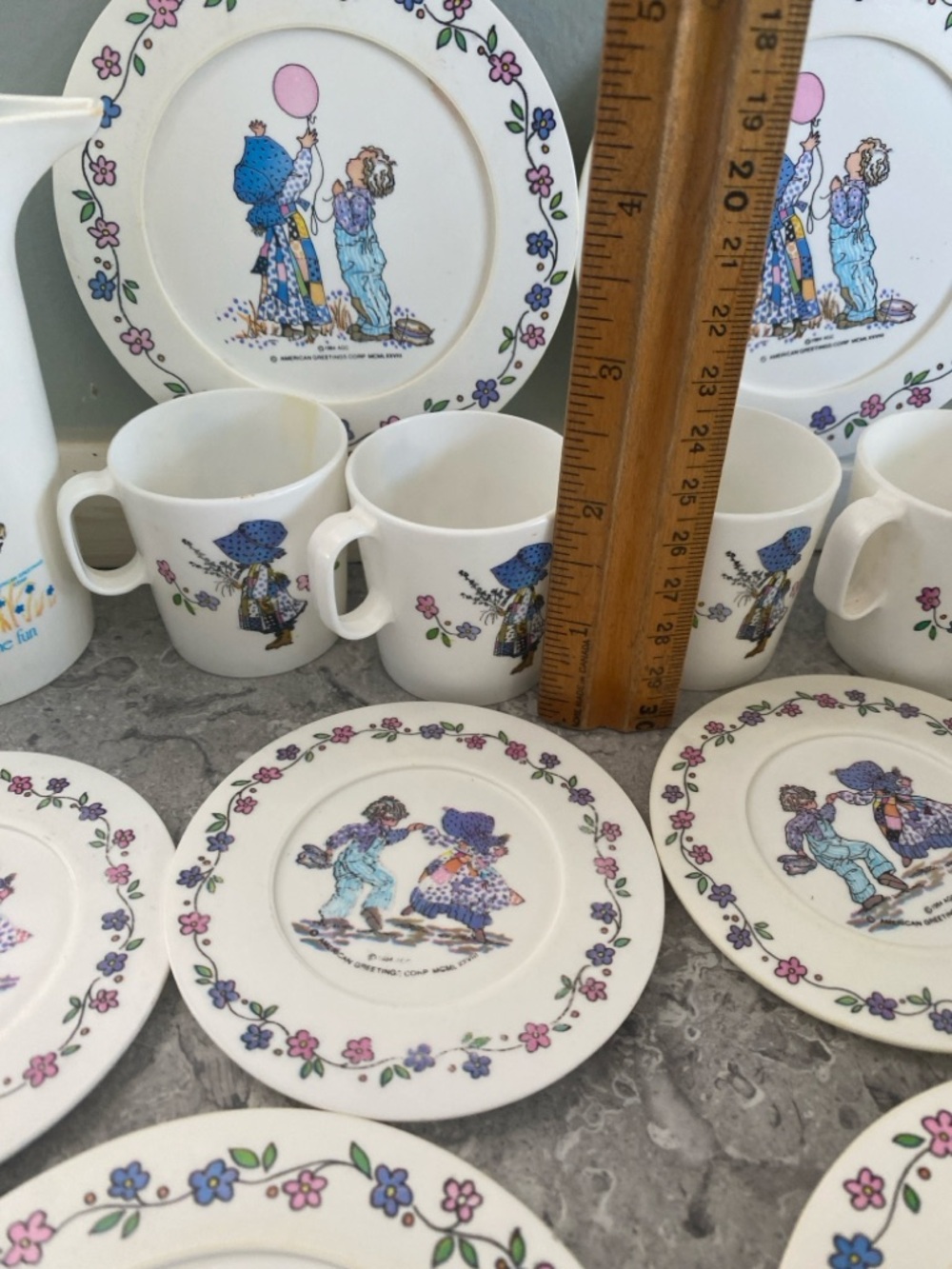 Holly Hobbie Blue & White plastic Tea Set - Picture 9 of 15